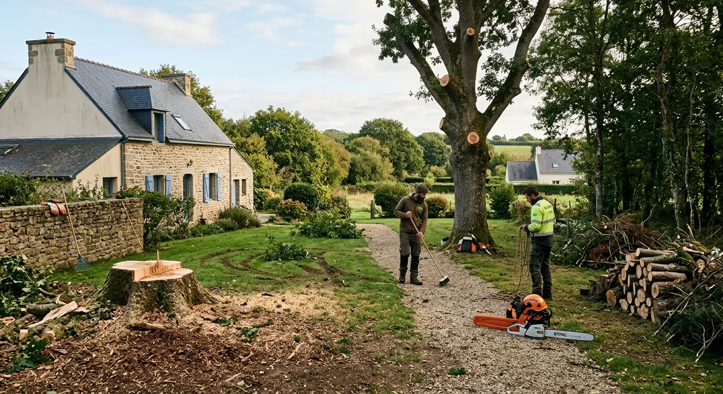 Terrain nivelé après rognage propre