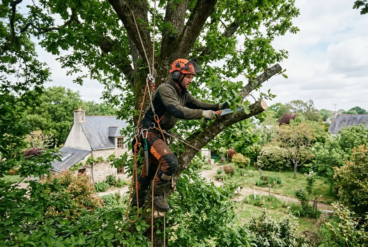 Élagueur grimpeur sur cordes