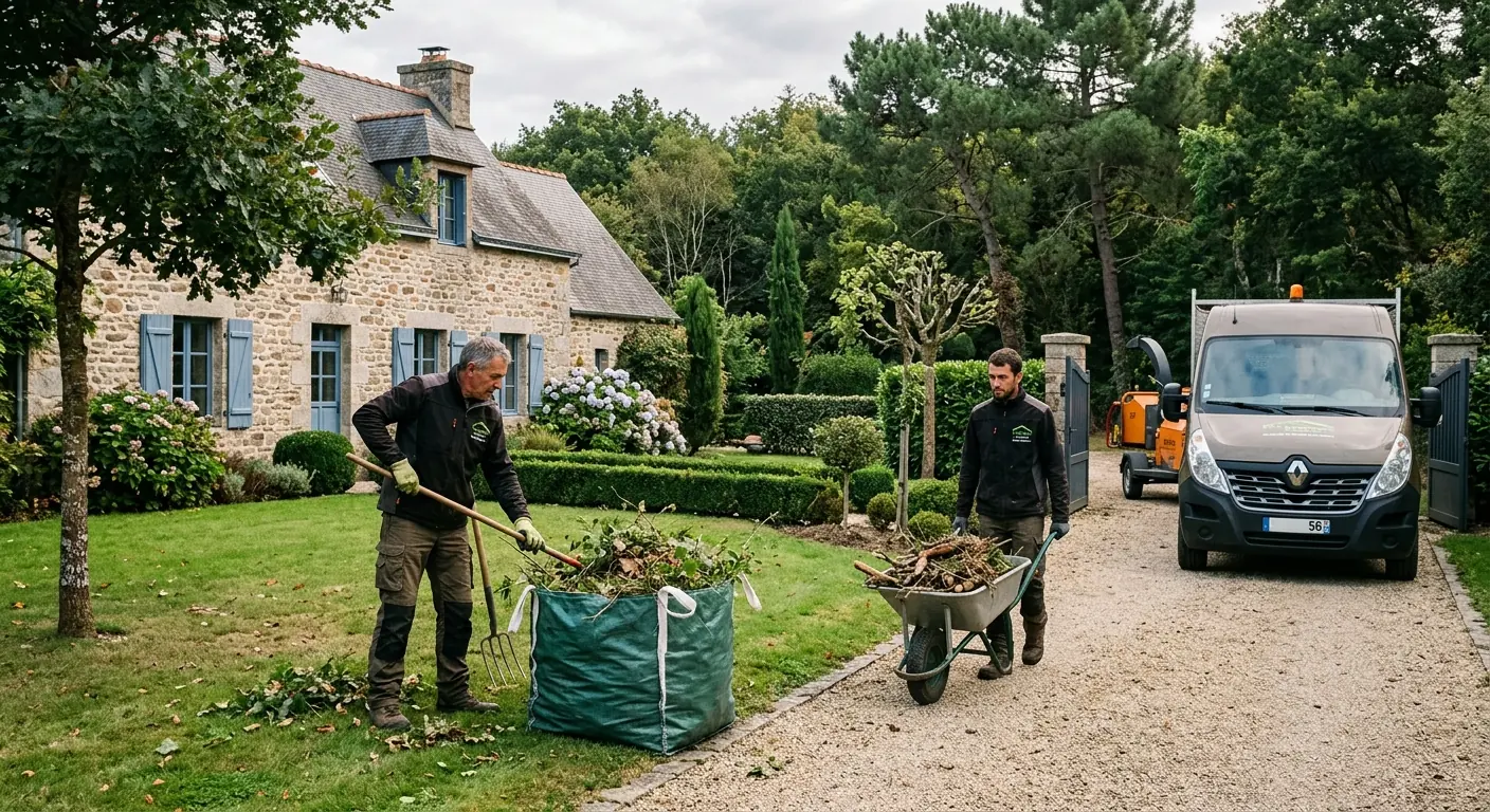 Allée nettoyée après évacuation des branchages à Vannes