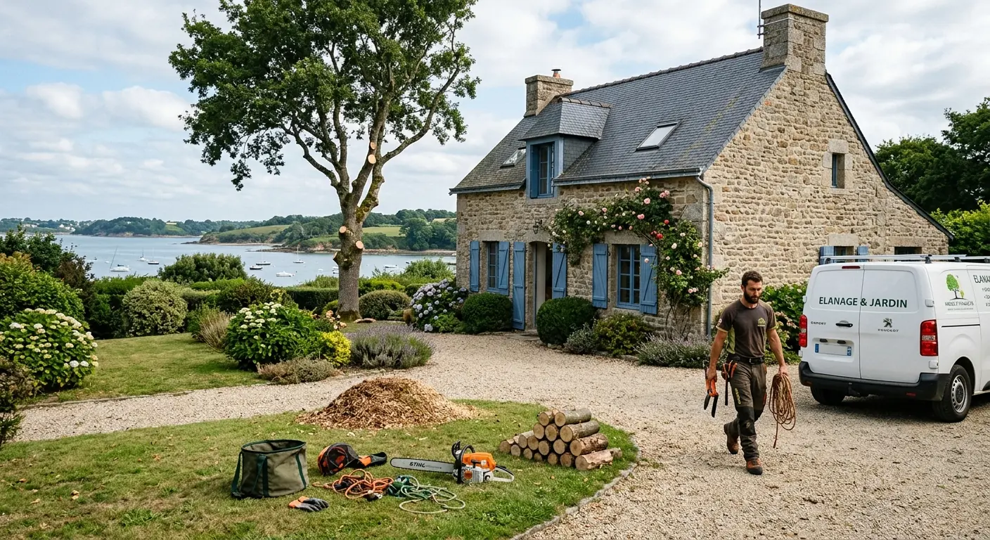 Terre nivelée prête à planter après rognage à Arradon